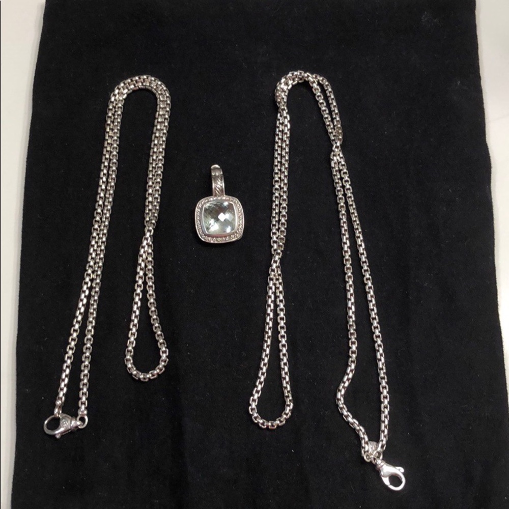 DY Albion Pendant w/ Prasiolite&Diamonds w/1 chain